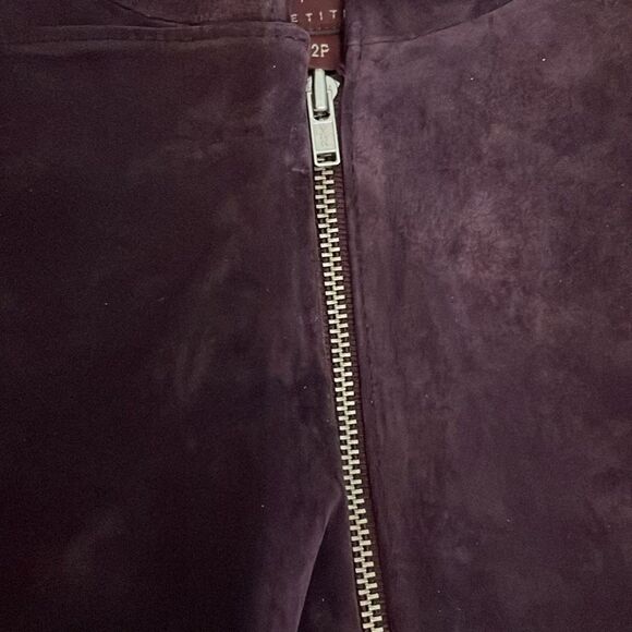 Margaret Godfrey VTG Purple Suede Leather Jacket Womens Size 12 Petite Washable - Picture 11 of 11